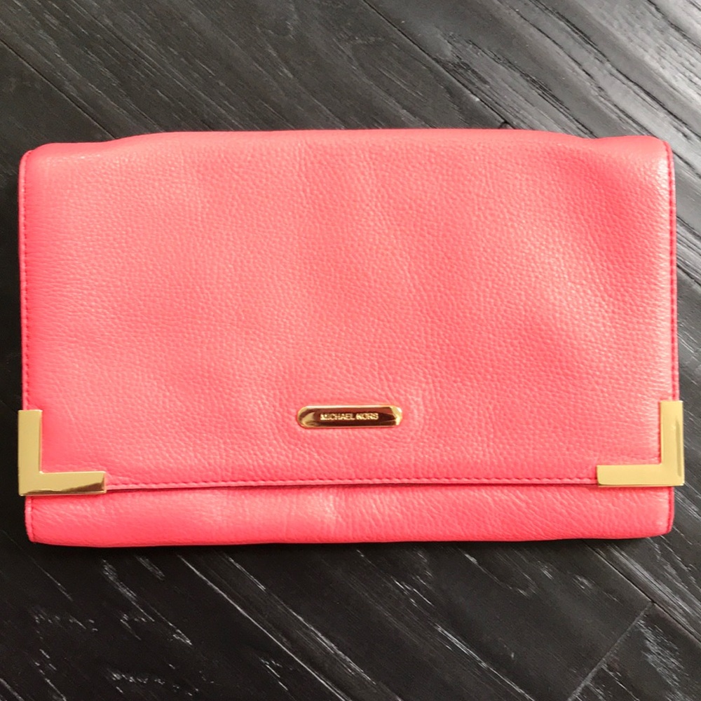 Michael Kors Watermelon Clutch w/ Removable Strap